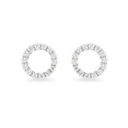 Diamond Circle Stud Earrings