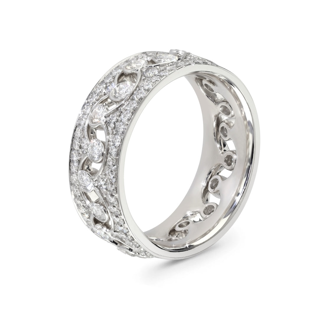 Diamond Crown Double Stacking Rings