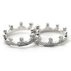Diamond Crown Double Stacking Rings