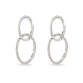 Diamond Double Oval Drop Earrings