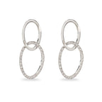 Diamond Double Oval Drop Earrings
