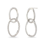 Diamond Double Oval Drop Earrings