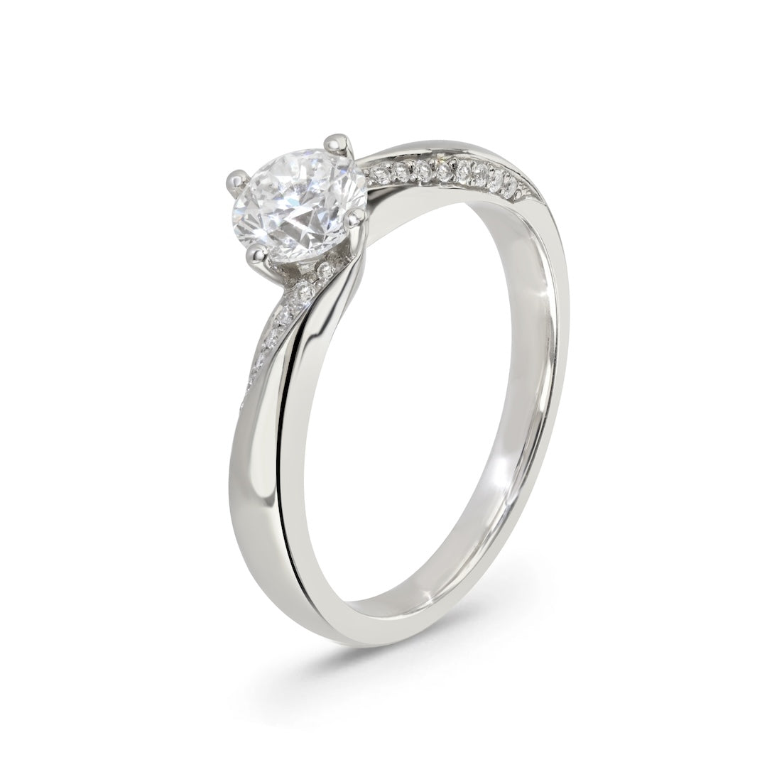 Diamond Solitaire Twist Ring