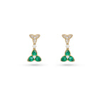 Emerald Trefoil Drop Earrings