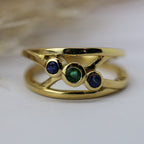 Emerald & Sapphire Gold Ring