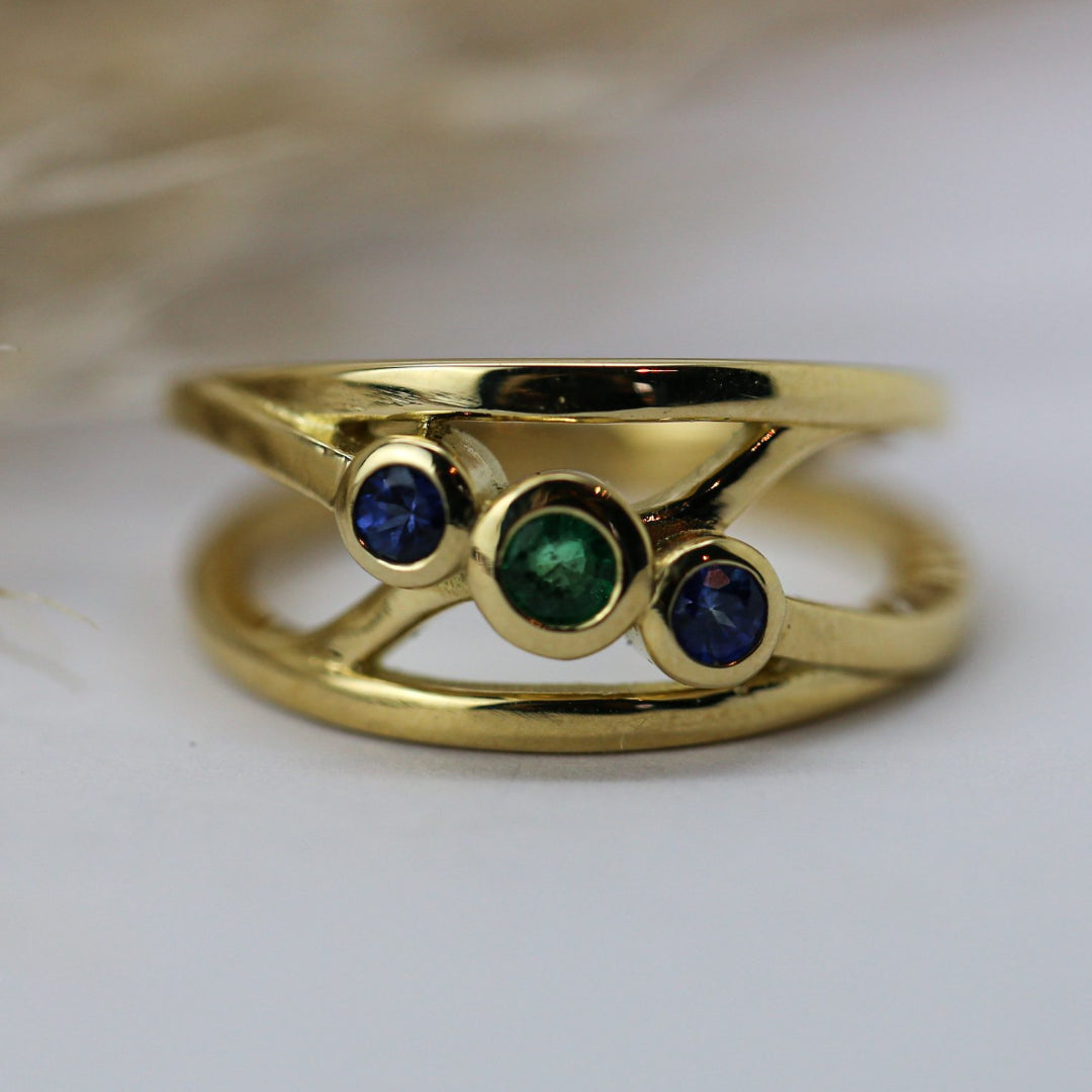 Emerald & Sapphire Gold Ring