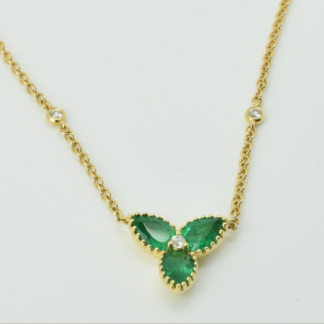 Emerald Trefoil Necklace