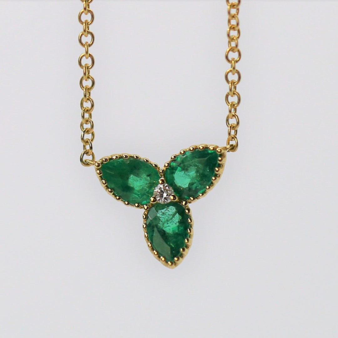 Emerald Trefoil Necklace