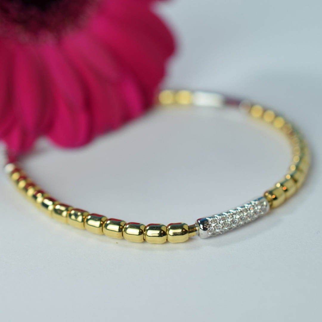Gold & Diamond Sprung Bracelet