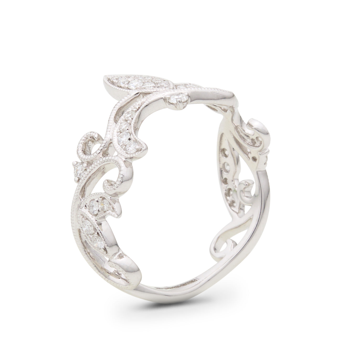 Floral Filigree Diamond Ring