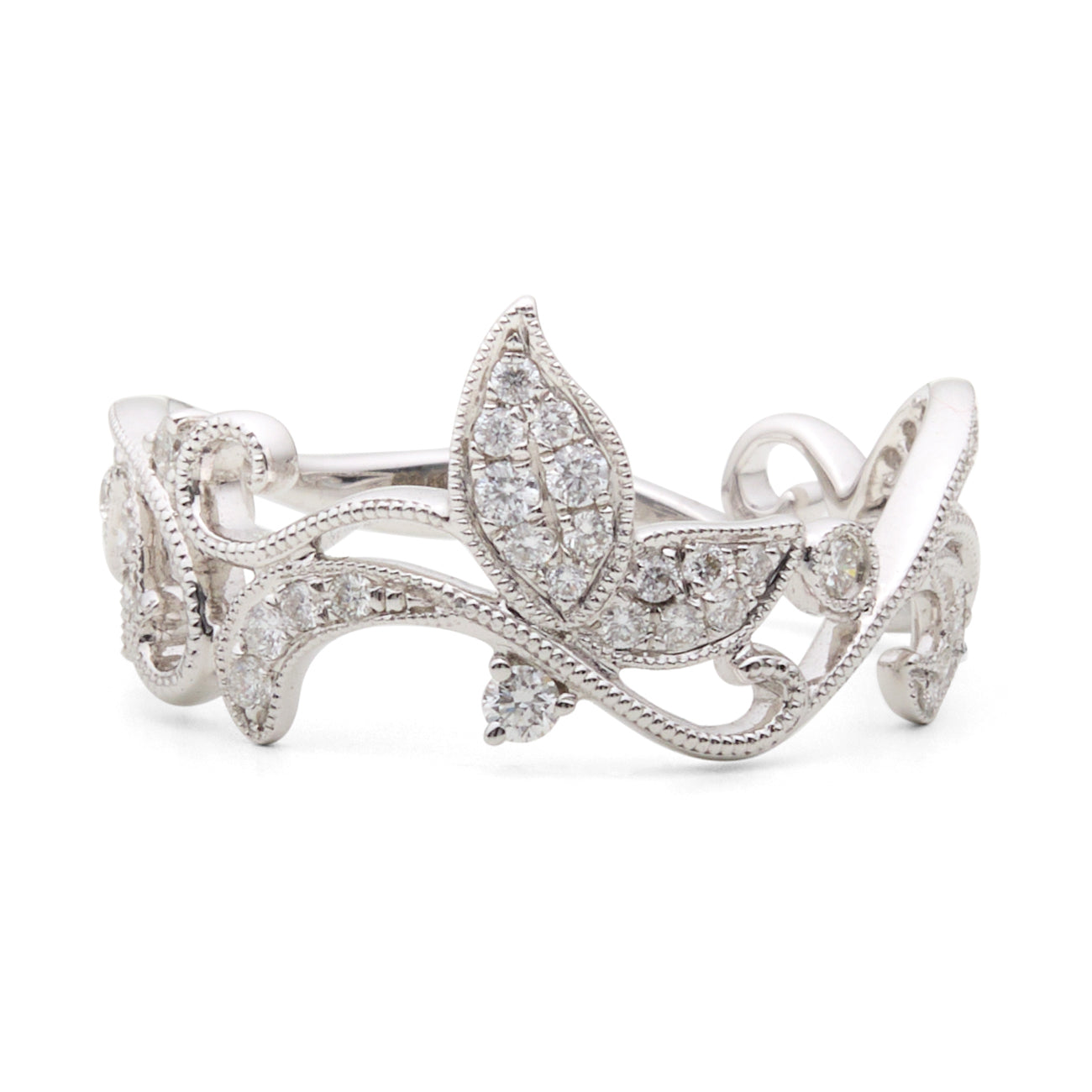 Floral Filigree Diamond Ring