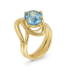 Flourish 18ct Yellow Gold & Blue Topaz Ring
