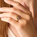 Flourish 18ct Yellow Gold & Purple Sapphire Ring