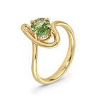 Flourish 9ct Yellow Gold & Green Tourmaline Ring