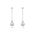 Freshwater Pearl & Diamond Drop Earrings