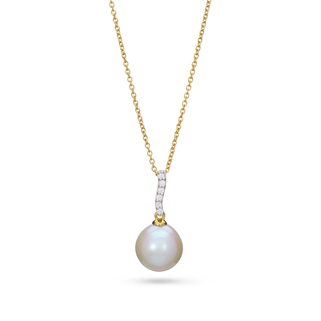 Freshwater Pearl & Diamond Pendant 2