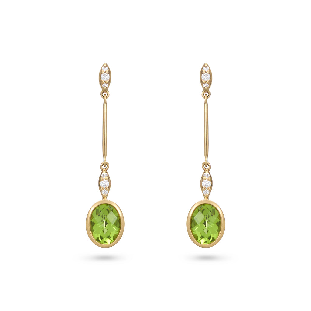 Gold Peridot Drop Earrings