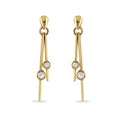 Gold Double Drop Diamond Earrings