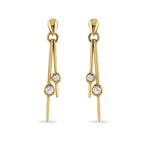 Gold Double Drop Diamond Earrings