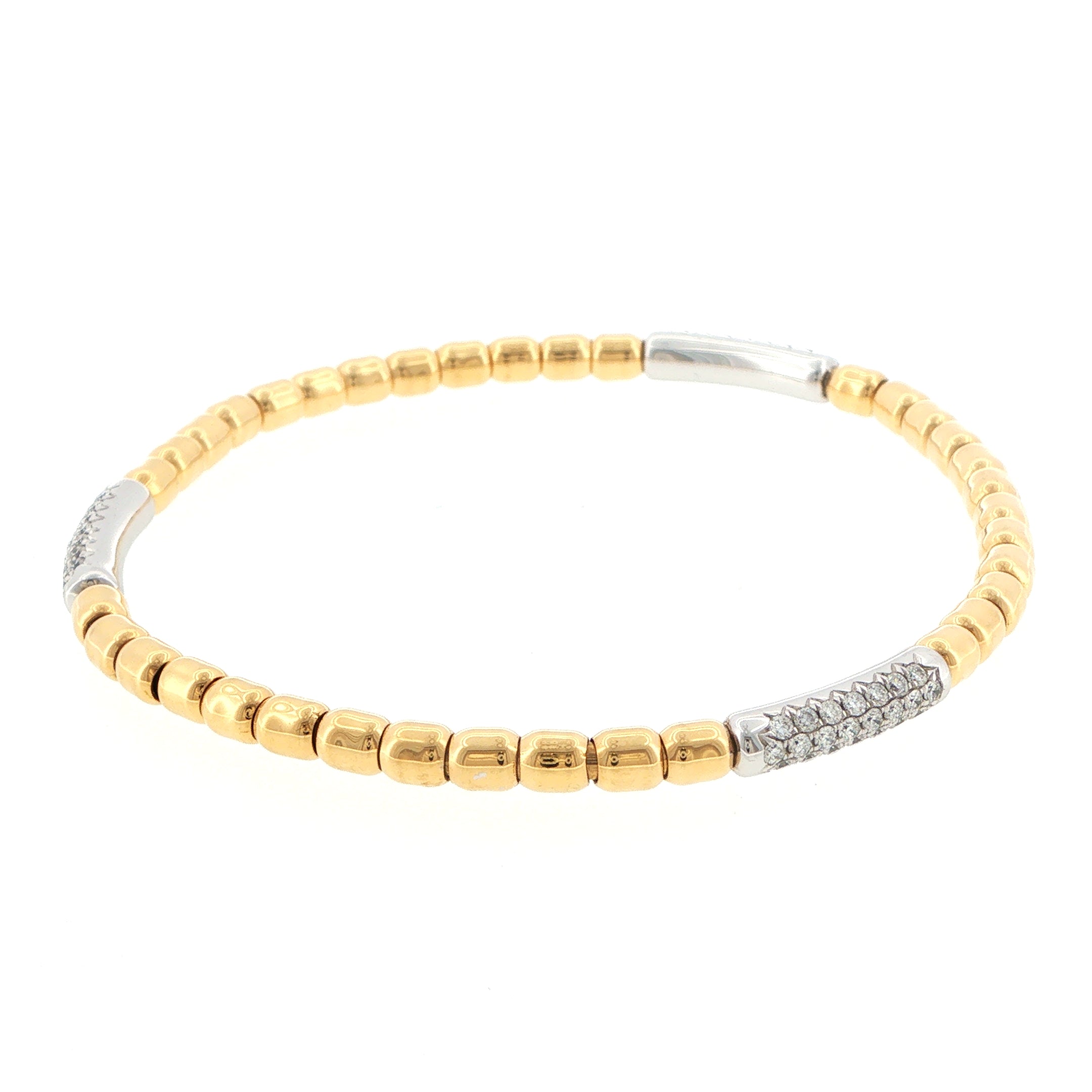 Gold & Diamond Sprung Bracelet