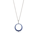 Graduated Sapphire & Diamond Circle Pendant