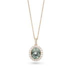 Green Amethyst & Diamond Pendant