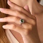 Green Tourmaline & Diamond Ring