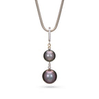 Grey Pearl & Diamond Pendant