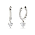 Heart Shaped Diamond Hoop Earrings