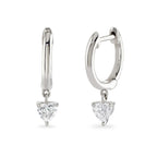 Heart Shaped Diamond Hoop Earrings