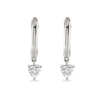 Heart Shaped Diamond Hoop Earrings