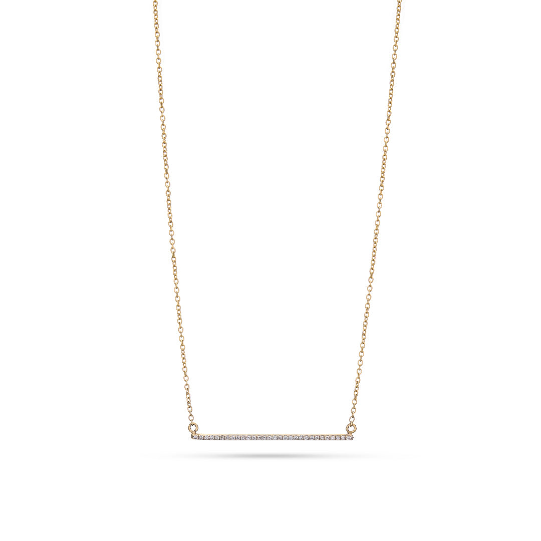 Horizontal Diamond Set Bar Necklace