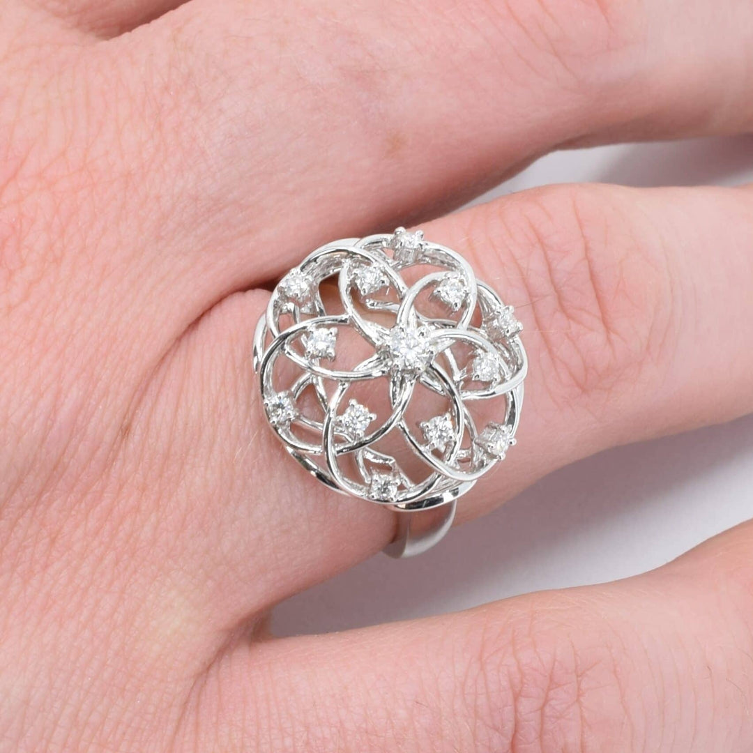 Interlaced Diamond Cocktail Ring