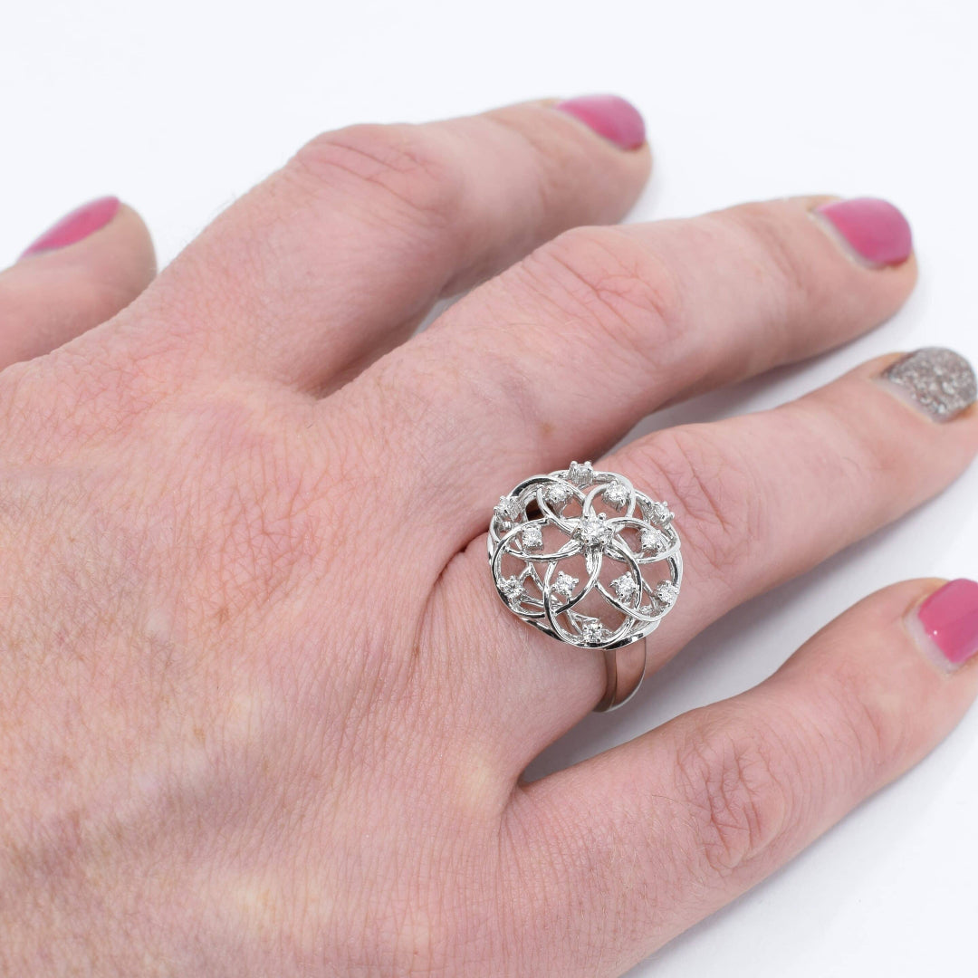 Interlaced Diamond Cocktail Ring