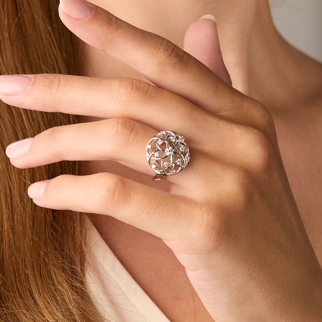 Interlaced Diamond Cocktail Ring