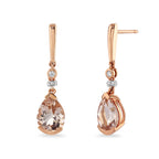 Morganite & Diamond Drop Earrings