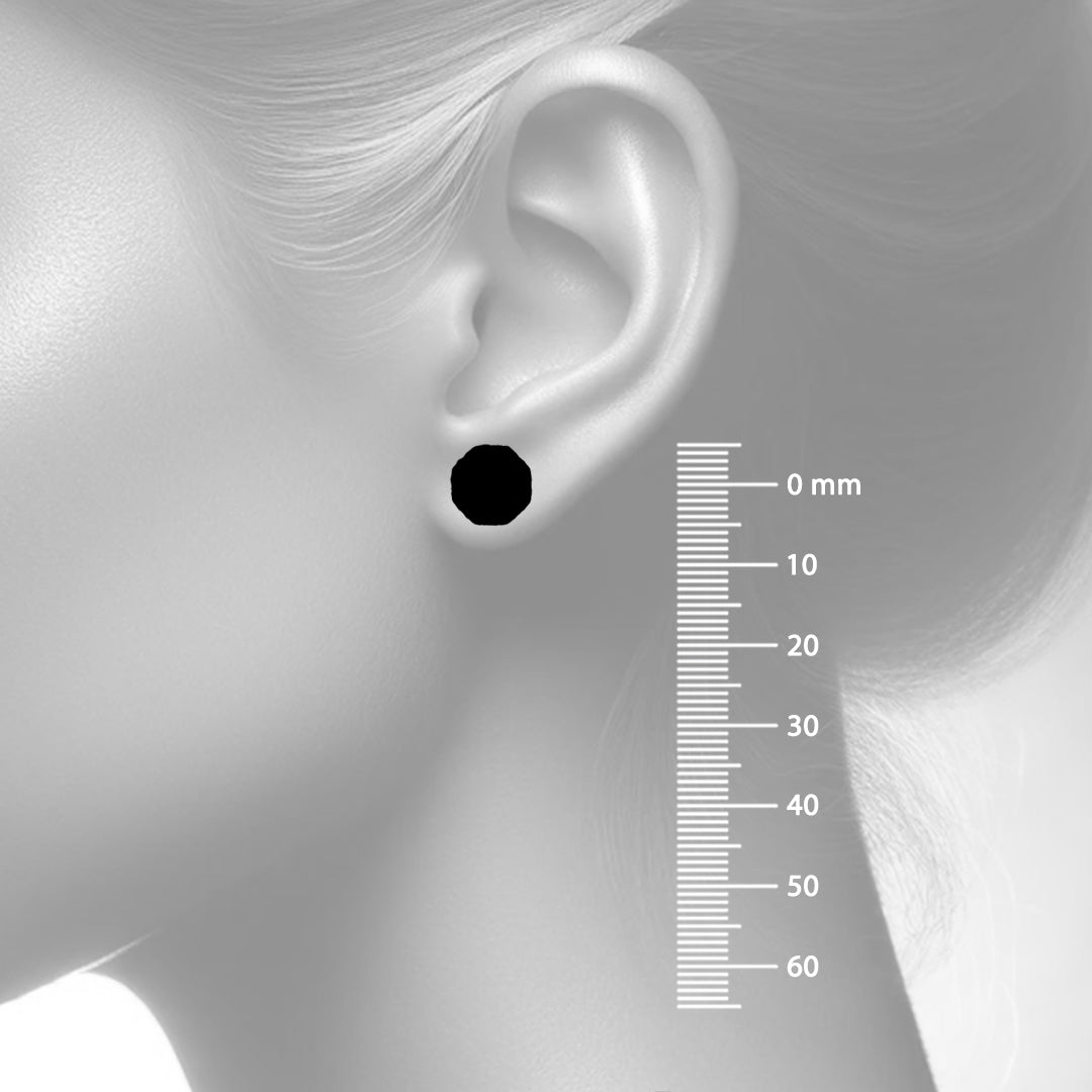 Octagonal Gold Diamond Studs Size Guide