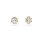 Octagonal Gold Diamond Studs