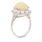 Opal & Diamond Halo Ring