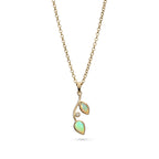 Opal & Diamond Leaf Pendant