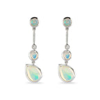 Opal & Diamond Drop Earrings