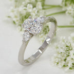 Oval Cut Diamond Trilogy Ring
