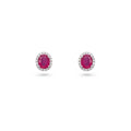 Oval Ruby Stud Earrings