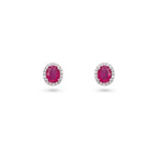 Oval Ruby Stud Earrings