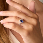 Oval-Shaped Sapphire Twist Ring