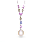 Pastel Coloured Sapphire & Pearl Necklace