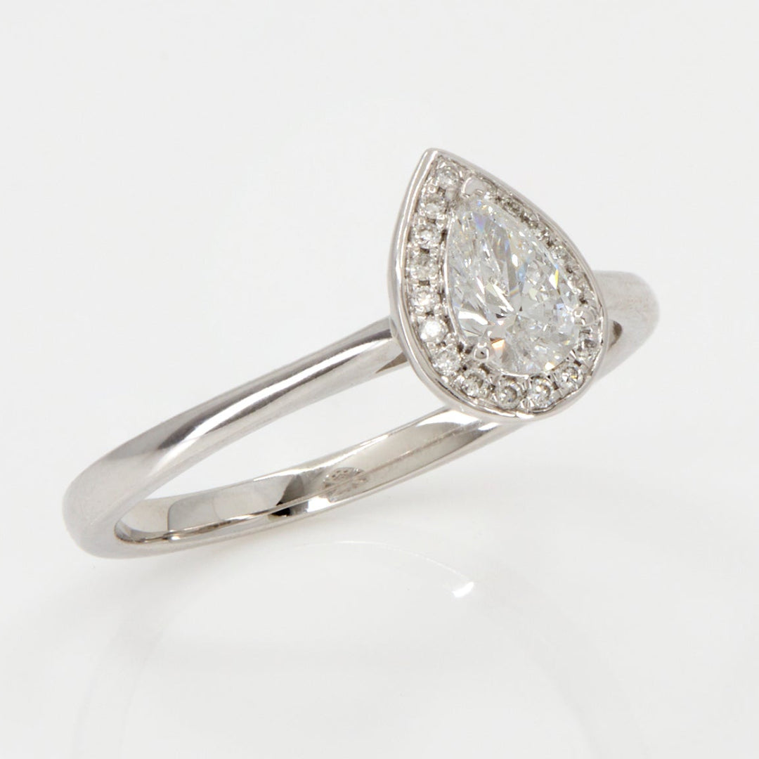 Pear Cut Diamond Halo Ring