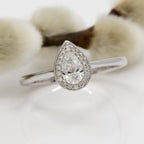 Pear Cut Diamond Halo Ring