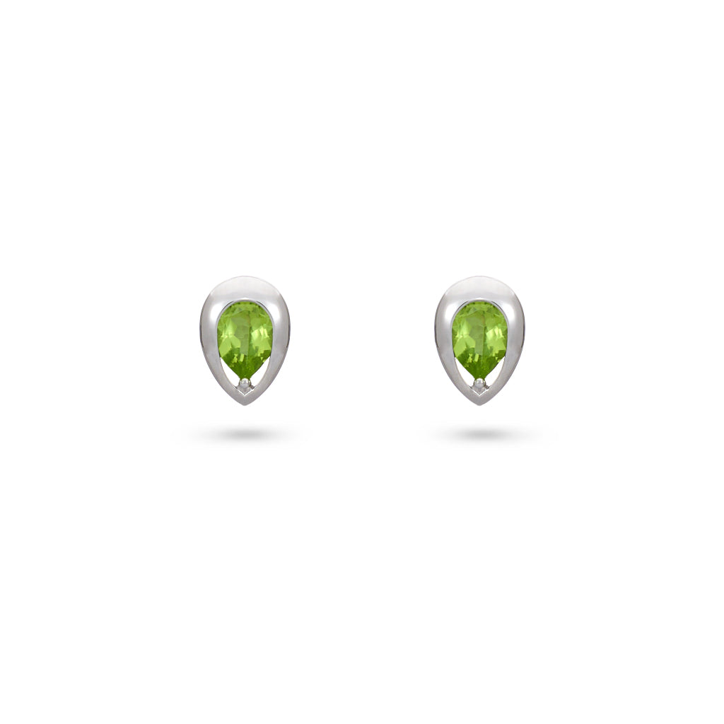 Pear Cut Peridot Stud Earrings