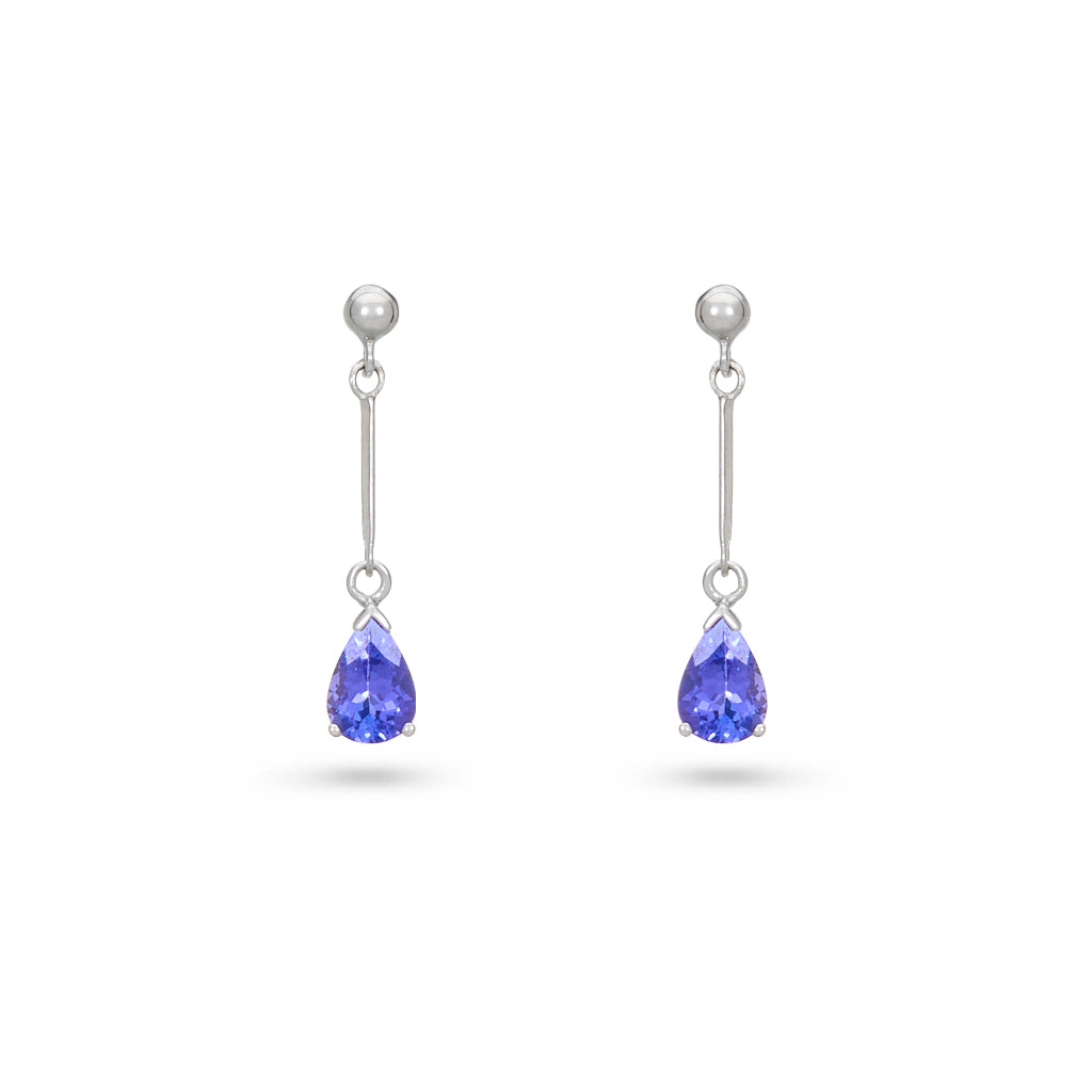 Pear Cut Tanzanite Drop Earrings